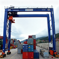 Grue RTG 20 tonnes 25 tonnes 30 tonnes utilisation de port pneu en caoutchouc conteneur ascenseur portique grue à cheval transporteur