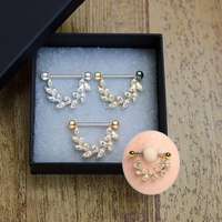 Bijou de piercing de téton pendulaire Vine Xinfocus, piercing de téton scintillant Marquise, bijoux de piercing corporel tendance pour femmes et hommes
