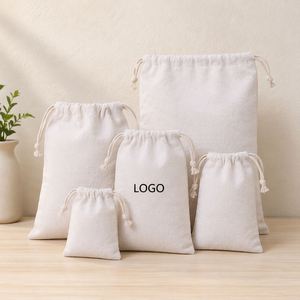 Sacs cadeaux en coton 7x9cm, petit sac cadeau avec cordon de serrage, pochette de mariage, sac à café en toile (Fabriqué en Chine) - Product Image 4