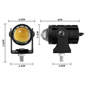 Accessoires pour système d'éclairage de moto Lumière auxiliaire LED 3 pouces de haut feux de croisement Double couleur Mini feux de conduite