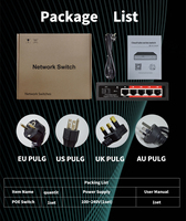 Switch PoE Administrado en la Nube de 4 Puertos Gigabit OEM/ODM, 48V, IEEE 802.3 AF/AT, Gigabit SFP para Cámaras IP CCTV