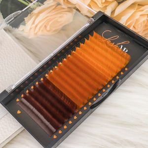 Extensions de cils naturels de couleur brun foncé marque privée 0.02 Extensions de cils Volume de cachemire Extension de cils faite à la main - Product Image 3