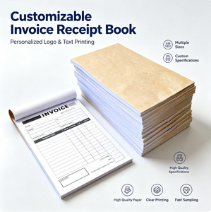 Carnet de commandes sans carbone NCR pour factures, transactions en duplicata, en carton écologique, trois feuillets, modèle à double entrée, pour reçus - Product Image 1