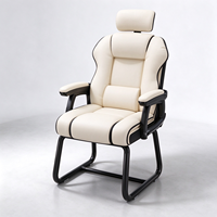 Chaise d'ordinateur, chaise de gaming, chaise de bureau, chaise de streaming en direct en cuir PU, ergonomique avec support lombaire et dossier inclinable réglable