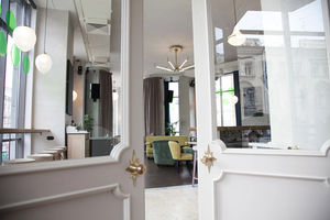 Mostrador de Bar PUB moderno personalizado en forma de L, acabado de piedra de cuarzo Led, barniz para estufa de madera, Mostrador de bar para discoteca - Product Image 5