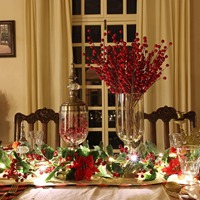 Décorations de Noël en baies rouges, pics pour garnir les branches de l'arbre de Noël, décorations artificielles de canneberges, artisanat, décoration de la maison pour les fêtes