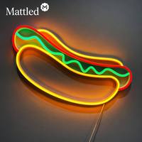 Enseigne néon LED alimentaire personnalisée Pizza Burger Donut Hot-dog pour la décoration murale de cuisine, restaurant, café |   Vente en gros et dropshipping