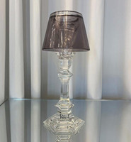 Vase en cristal de luxe moderne, candélabre sur pied, bougeoir en cristal avec abat-jour en forme de tambour pour la décoration de la maison, lampe de table
