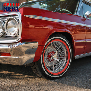 ล้อแม็กซ์ Speedmega 22x8 แบบ Reverse 150-Spoke Straight Lace สีโครเมียมแดง  ทำจากอะลูมิเนียมฟอร์จ  ขึ้นรูปด้วยเครื่อง CNC สำหรับรถเชฟวี่ - Product Image 6