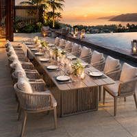 Ensemble de table et chaises de jardin en aluminium pour hôtel et restaurant, pour 8 à 12 personnes