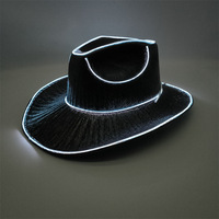 Nuovi Cappelli a Strisce per Adulti, Cappelli LED Luminosi Personalizzati per Halloween, Festival ed Eventi EDC, Cappelli da Cowboy per Cosplay