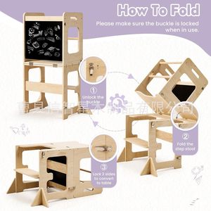 Taburete de madera para niños, madera maciza, 16,9 pulgadas, multifuncional, para inodoro, de 2 a 4 años - Product Image 4