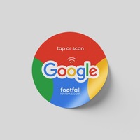 Pegatina impermeable para ventana de revisión de Google Tap, pegatina NFC de Google
