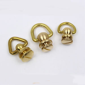 Clou rotatif <span class=keywords><strong>à</strong></span> tête de moine avec petit anneau en D, rivet rond en laiton, boucle latérale pour sac <span class=keywords><strong>à</strong></span> main, attache de sucette, <span class=keywords><strong>rivets</strong></span> - Product Image 4