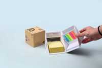Bloc de papier de bureau avec logo personnalisé promotionnel bloc-notes Cube bloc-notes autocollant avec porte-stylo