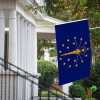 Logo personnalisé imprimé 3x5ft Indiana drapeau simple face Polyester pour l'affichage des bannières nationales vente directe d'usine