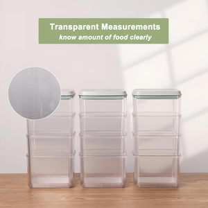 Bocaux hermétiques en plastique transparent Pop up Récipients d'aliments secs Aliments pour animaux de compagnie Cuisine Grains Boîtes de stockage de céréales avec couvercle - Product Image 4