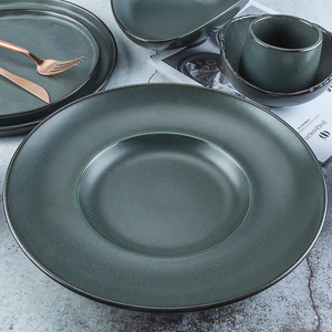 Piatti per la cena in porcellana Color smalto rustico piatti per <span class=keywords><strong>cappelli</strong></span> da ristorante all'ingrosso piatti profondi in ceramica per insalata di <span class=keywords><strong>Pasta</strong></span> - Product Image 1