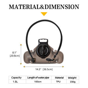 Poche à eau Gbaz Force 1,5 L en TPU, étanche, pour la randonnée, le camping, la randonnée à dos, usage adulte - Product Image 2