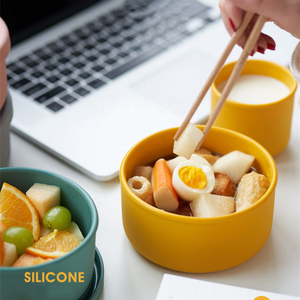 Kotak Penyimpanan Makanan Segar Silikon Food Grade, Portabel, Untuk Anak, Wadah Penyimpanan Buah, Kotak Bento Dengan Tutup - Product Image 2