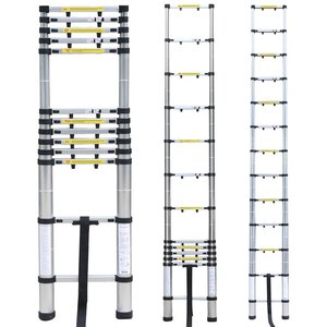 Échelle télescopique en aluminium de 2 <span class=keywords><strong>m</strong></span> à <span class=keywords><strong>7</strong></span> <span class=keywords><strong>m</strong></span> avec une épaisseur de 1,2 à 1,5 mm, pliable avec un système de fermeture douce pour une utilisation à la maison ou en extérieur - Product Image 3