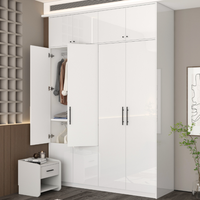 Système de garde-robe en promotion, accessoires de garde-robe à portes coulissantes, armoire de chambre moderne autoportante en bois pour villa