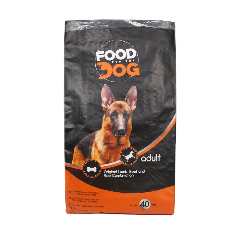 Hot 40lb chine chien/chat/sacs de nourriture pour animaux de compagnie pp tissé emballage étanche à l'humidité odeur preuve emballage de qualité alimentaire