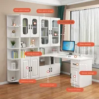 Bureau d'ordinateur moderne en bois massif avec étagère intégrée pour l'étude à domicile chambre à coucher bureau d'angle pour l'apprentissage de l'écriture des étudiants