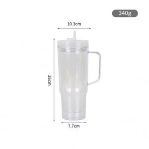 Wholesale BPA FREE Snow Globes Crafting Blanks 40oz Plastic Double Walled Snowglobe Tumbler with Pre-drilled Hole and Handle - Product Image 2