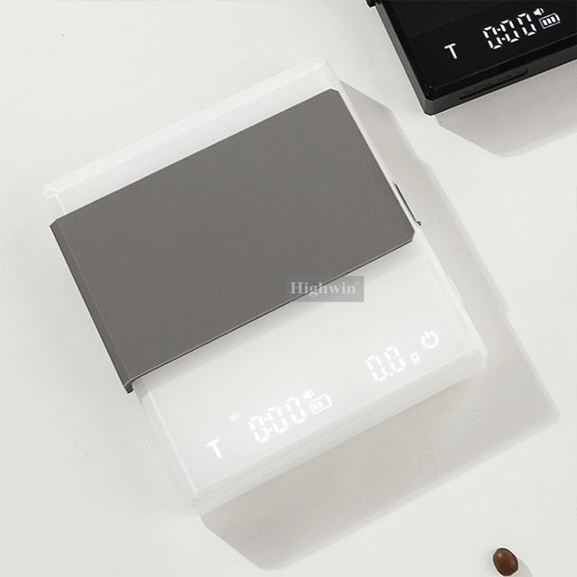 HIGHWIN Digital Kitchen Scale Italian-Style Automatic Waterfall Timer Drip Espresso Scale 2kg/0.1g High Accuracy