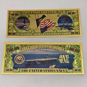 Billets de banque commémoratifs en feuille d'or du porte-avions de la marine américaine pour collection et souvenirs - Product Image 3