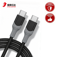 Câble de charge rapide USB-C vers USB-C tressé en nylon 3A, 60W, 2-pack, 10FT+6FT, pour appareil photo