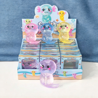 Vaseline Axolotl Squishy Transparent Moldable Non-Rebound Coconut Oil Milk Tea Cup Bear Stress Relief Vent Fidget Toy