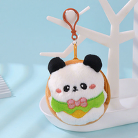 Porte-clés Capybara en peluche de dessin animé, doux et écologique, avec broderie, forme ronde, accessoire pour écouteurs Bluetooth et tablier