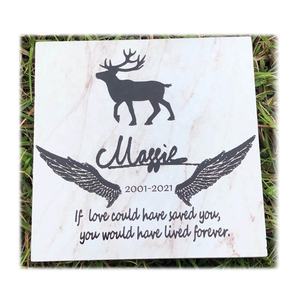 हाथ मुद्रित पालतू मेमोरियल पत्थर, व्यक्तिगत मेमोरियल पत्थर के नाम के साथ उत्कीर्ण पालतू और तारीख - Product Image 3