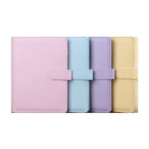 Großhandel Luxus Journal mit Schnalle A6 High-End-Büro Meeting Notizblock benutzer definierte PU Kunstleder Notebook Binder