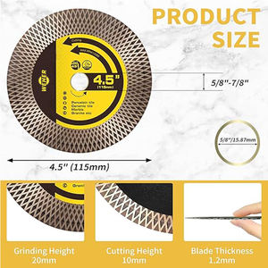 Fayans, seramik, granit ve mermer kesme ve taşlama için 2025 yüksek kaliteli Ultra ince x-turbo elmas testere bıçakları. - Product Image 2
