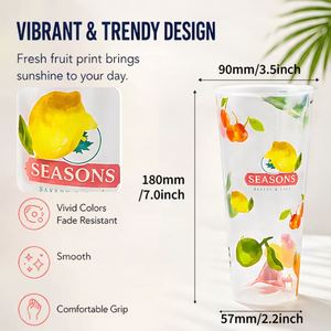 Disposable PP Milk Tea Cups Custom-Made Lids Floral Inner-Seal Film 700ml Capacity Street Vending Use for Lemon Tea Beverages - Product Image 3