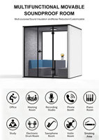 Cabine de sommeil insonorisée moderne à cadre en aluminium, facile à installer, mini-chambre acoustique avec alimentation intégrée