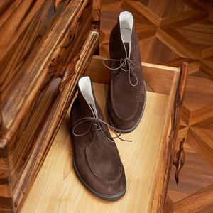 Nouvelles bottes de style britannique en cuir véritable nubuck de qualité supérieure, respirantes, à lacets, pour hommes - Product Image 2