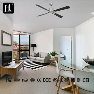 48 inch 52 inch 56 inch modern home silent decoration DC motor stainless steel five <b>leaf</b> remote control brushless DC ceiling fan - Product Image 3