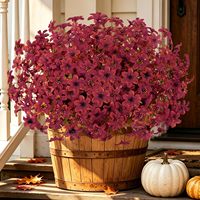 Fleurs artificielles d'automne pour l'extérieur, plantes artificielles en soie, fleurs suspendues pour véranda, jardinière, patio