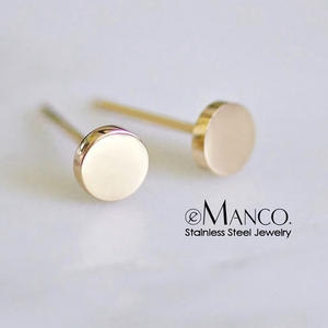 Pendientes de acero inoxidable versión coreana femenina moda simple temperamento redondo suave pendientes geométricos Accesorios - Product Image 1