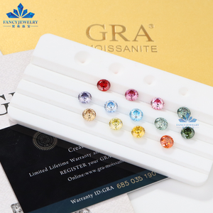VVS1อัญมณีทรงหลวมรูปกากเพชรทรงกลมร้อยสีแชมเปญแดงเขียวชมพูได้รับการรับรองจาก GRA - Product Image 1
