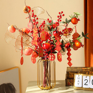 Flores Artificiales Kch Lucky Fruit, Bayas Rojas de Granada, Decoración de PVC Mixta para el Hogar, Accesorios para Bodas, Regalo de Inauguración de Casa - Product Image 4