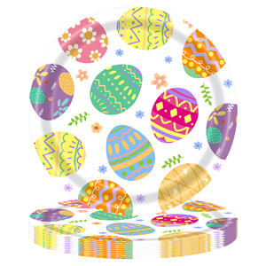 Nouvel ensemble décoratif de fête de Pâques pour enfants avec un lapin, comprenant une nappe jetable <span class=keywords><strong>multicolore</strong></span>, un plateau en <span class=keywords><strong>papier</strong></span> et des serviettes en <span class=keywords><strong>papier</strong></span> - Product Image 2