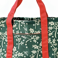 Sac fourre-tout de Noël, sac cadeau, toile en coton polyester, poignée épaisse imprimée, sac de courses à porter à la main, grande capacité