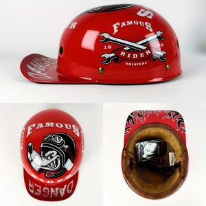 Casque rétro demi-scooter casquette de Baseball sécurité pour moto Vintage vélo électrique moto classique mode casques - Product Image 4