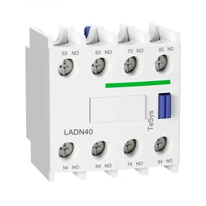 Abrazadera de tornillo de montaje frontal, terminales auxiliares, bloque de contacto, LADN40 4NO