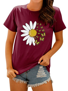 Damen Oversize Sommer T-Shirts Übergröße Frühling Niedliche Lässige Oberteile Kurzarm Mode Workout-Kleidung, Großhandel Anpassbar - Product Image 3